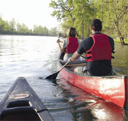 An Augusta, GA couple sets out for some canoeing.