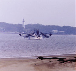 A shrimp boat in water near Jekyll Island. GA